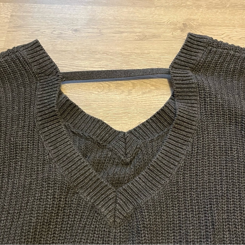 Forever 21 Grey Oversized Knit Sweater L - Picture 4 of 5